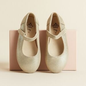 Mango Toddler Sz 25 Girls Gold Glitter Mary Jane Shoes